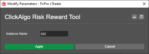 ctrader risk reward instance name